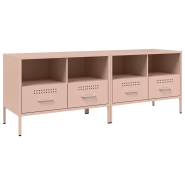 vidaXL Έπιπλα Τηλεόρασης 2 τεμ. Ροζ 68x39x50,5cm από Χάλυβα