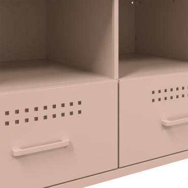 vidaXL Έπιπλα Τηλεόρασης 2 τεμ. Ροζ 68x39x50,5cm από Χάλυβα