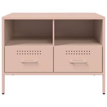 vidaXL Έπιπλα Τηλεόρασης 2 τεμ. Ροζ 68x39x50,5cm από Χάλυβα