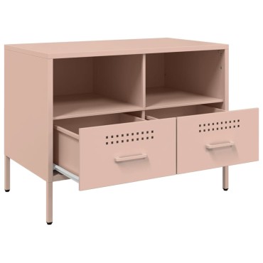 vidaXL Έπιπλα Τηλεόρασης 2 τεμ. Ροζ 68x39x50,5cm από Χάλυβα