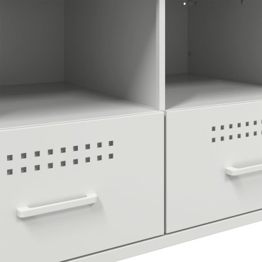 vidaXL Έπιπλα Τηλεόρασης 2 τεμ. Λευκό 68x39x50,5cm από Χάλυβα
