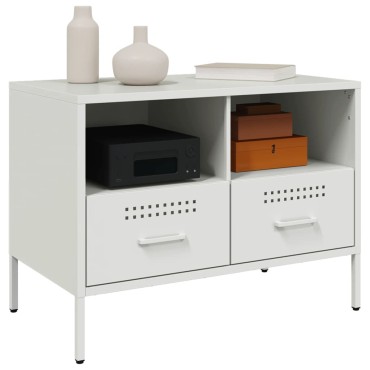 vidaXL Έπιπλα Τηλεόρασης 2 τεμ. Λευκό 68x39x50,5cm από Χάλυβα