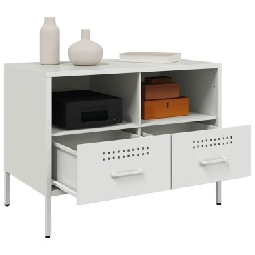 vidaXL Έπιπλα Τηλεόρασης 2 τεμ. Λευκό 68x39x50,5cm από Χάλυβα