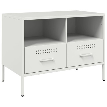 vidaXL Έπιπλα Τηλεόρασης 2 τεμ. Λευκό 68x39x50,5cm από Χάλυβα