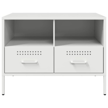 vidaXL Έπιπλα Τηλεόρασης 2 τεμ. Λευκό 68x39x50,5cm από Χάλυβα