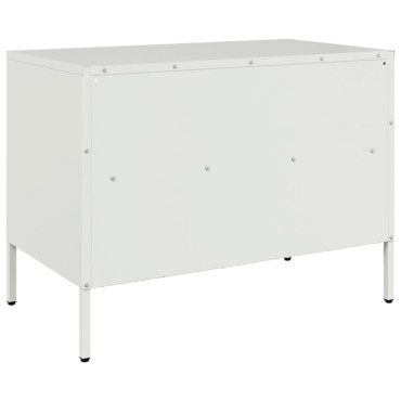 vidaXL Έπιπλα Τηλεόρασης 2 τεμ. Λευκό 68x39x50,5cm από Χάλυβα
