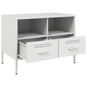 vidaXL Έπιπλα Τηλεόρασης 2 τεμ. Λευκό 68x39x50,5cm από Χάλυβα