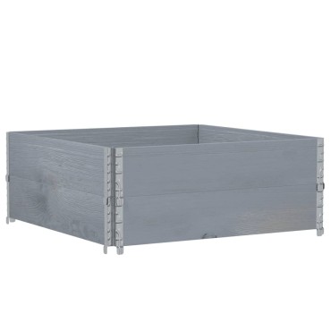 vidaXL Ζαρντινιέρα Κήπου Γκρι 100x100 εκ. από Μασίφ Ξύλο Πεύκου