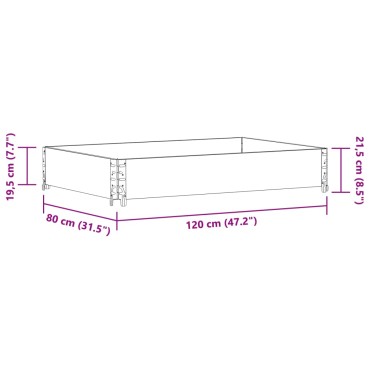vidaXL Ζαρντινιέρα Κήπου Μαύρη 120 x 80 εκ. από Μασίφ Ξύλο Πεύκου