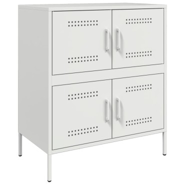 vidaXL Μπουφές Λευκός 68x39x79cm από Ατσάλι 1 τεμ.