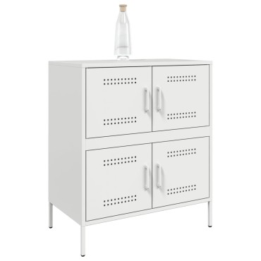 vidaXL Μπουφές Λευκός 68x39x79cm από Ατσάλι 1 τεμ.