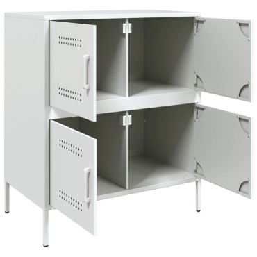 vidaXL Μπουφές Λευκός 68x39x79cm από Ατσάλι 1 τεμ.