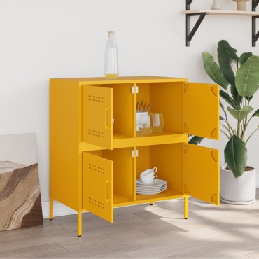 vidaXL Ντουλάπι Μουσταρδί 68x39x79cm από Ατσάλι 1 τεμ.