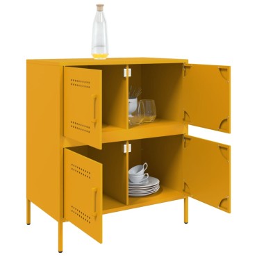 vidaXL Ντουλάπι Μουσταρδί 68x39x79cm από Ατσάλι 1 τεμ.