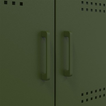 vidaXL Ντουλάπι Πράσινο Λαδί 68x39x113cm από Ατσάλι 1 τεμ.