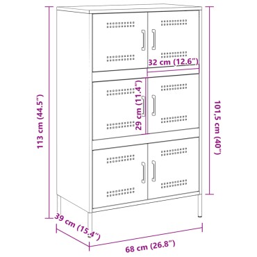 vidaXL Ντουλάπι Πράσινο Λαδί 68x39x113cm από Ατσάλι 1 τεμ.