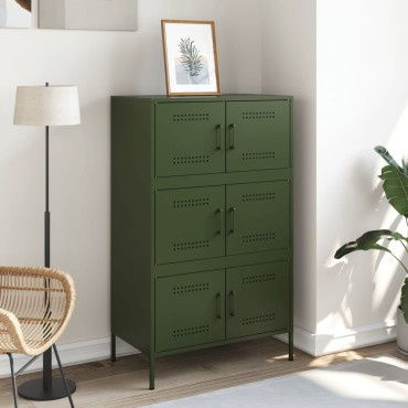 vidaXL Ντουλάπι Πράσινο Λαδί 68x39x113cm από Ατσάλι 1 τεμ.