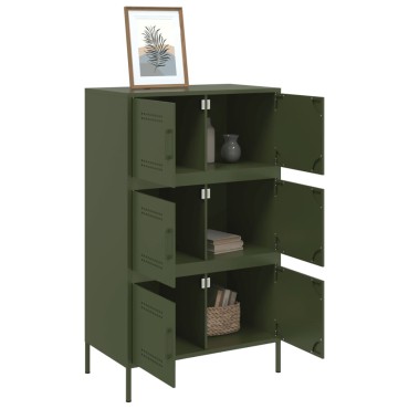 vidaXL Ντουλάπι Πράσινο Λαδί 68x39x113cm από Ατσάλι 1 τεμ.