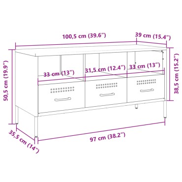 vidaXL Έπιπλο Τηλεόρασης Ροζ 100,5x39x50,5cm από Ατσάλι