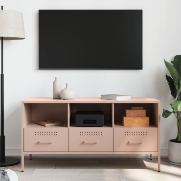 vidaXL Έπιπλο Τηλεόρασης Ροζ 100,5x39x50,5cm από Ατσάλι
