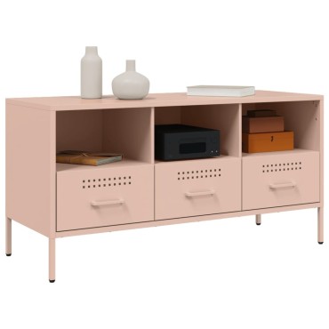 vidaXL Έπιπλο Τηλεόρασης Ροζ 100,5x39x50,5cm από Ατσάλι