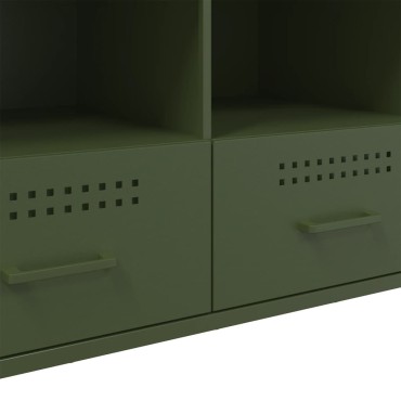 vidaXL Έπιπλο Τηλεόρασης Πράσινο Λαδί 100,5x39x50,5cm από Ατσάλι