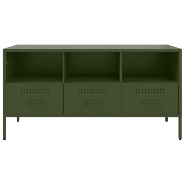 vidaXL Έπιπλο Τηλεόρασης Πράσινο Λαδί 100,5x39x50,5cm από Ατσάλι
