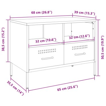 vidaXL Έπιπλο Τηλεόρασης Μαύρο 68x39x50,5cm Ατσάλινο