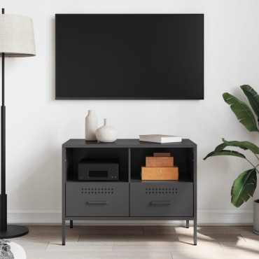 vidaXL Έπιπλο Τηλεόρασης Μαύρο 68x39x50,5cm Ατσάλινο