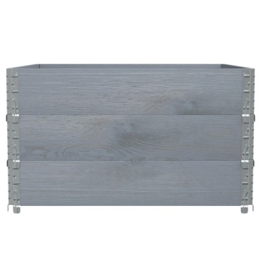vidaXL Ζαρντινιέρα Κήπου Γκρι 100x100 εκ. από Μασίφ Ξύλο Πεύκου