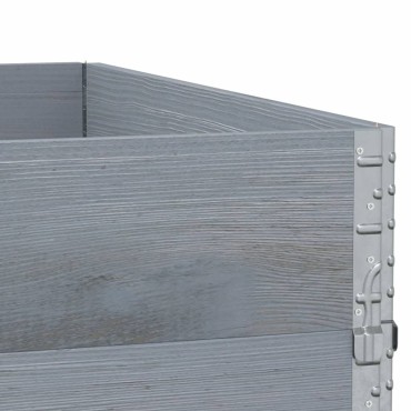 vidaXL Ζαρντινιέρα Κήπου Γκρι 100x100 εκ. από Μασίφ Ξύλο Πεύκου