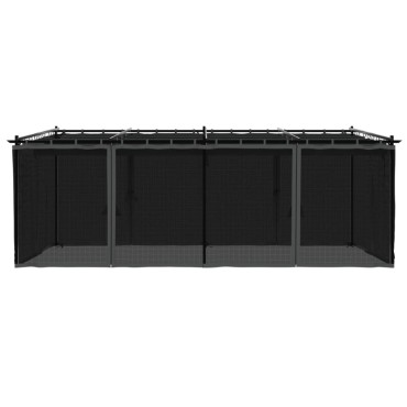 vidaXL Κιόσκι με Τοίχους από Δίχτυ Ανθρακί 6x3 μ. από Ατσάλι