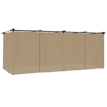 vidaXL Κιόσκι με Κουρτίνες Taupe 6x3 μ. Ατσάλινο