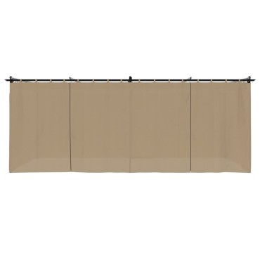 vidaXL Κιόσκι με Κουρτίνες Taupe 6x3 μ. Ατσάλινο