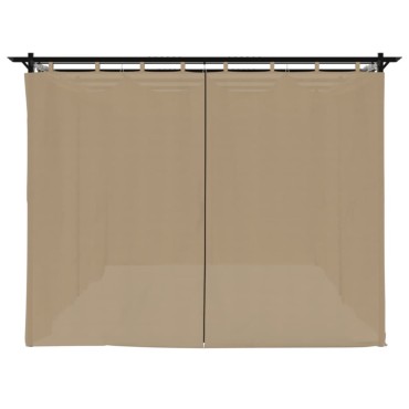 vidaXL Κιόσκι με Κουρτίνες Taupe 6x3 μ. Ατσάλινο