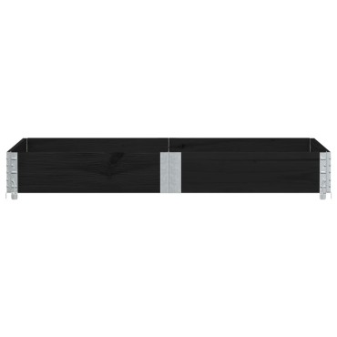 vidaXL Ζαρντινιέρα Κήπου Μαύρη 150x100 εκ. από Μασίφ Ξύλο Πεύκου