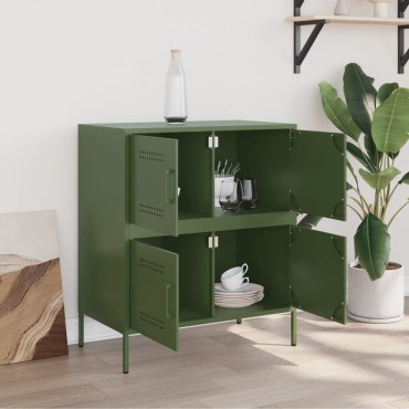 vidaXL Ντουλάπι Πράσινο Λαδί 68x39x79cm από Ατσάλι 1 τεμ.