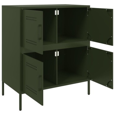 vidaXL Ντουλάπι Πράσινο Λαδί 68x39x79cm από Ατσάλι 1 τεμ.
