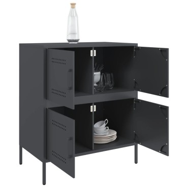 vidaXL Μπουφές Ανθρακί 68x39x79cm από Ατσάλι 1 τεμ.