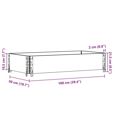 vidaXL Ζαρντινιέρα Κήπου Μαύρη 100x50 εκ. από Μασίφ Ξύλο Πεύκου