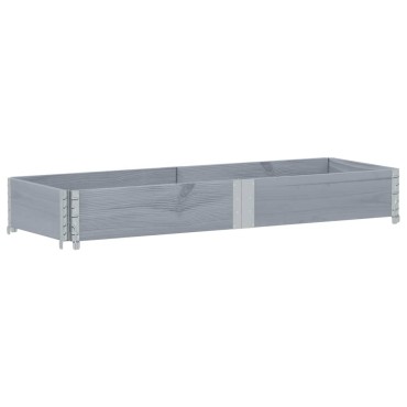 vidaXL Ζαρντινιέρα Κήπου Γκρι 150x50 εκ. από Μασίφ Ξύλο Πεύκου