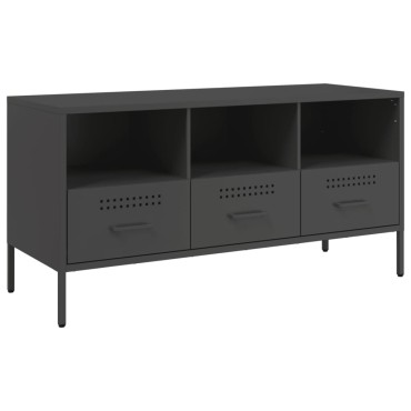 vidaXL Έπιπλο Τηλεόρασης Μαύρο 100,5x39x50,5cm Ατσάλινο