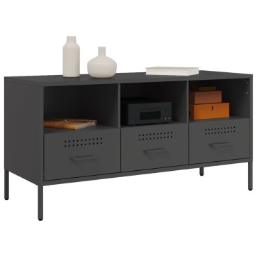 vidaXL Έπιπλο Τηλεόρασης Μαύρο 100,5x39x50,5cm Ατσάλινο