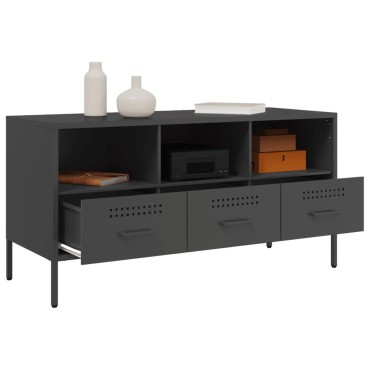 vidaXL Έπιπλο Τηλεόρασης Μαύρο 100,5x39x50,5cm Ατσάλινο