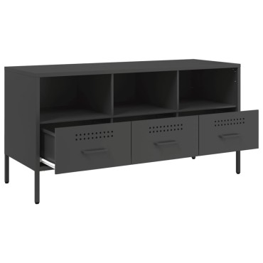 vidaXL Έπιπλο Τηλεόρασης Μαύρο 100,5x39x50,5cm Ατσάλινο