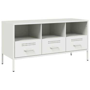 vidaXL Έπιπλο Τηλεόρασης Λευκό 100,5x39x50,5cm από Ατσάλι