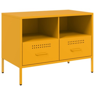 vidaXL Έπιπλο Τηλεόρασης Μουσταρδί Κίτρινο 68x39x50,5cm από Ατσάλι