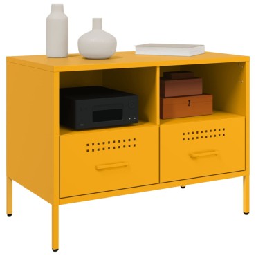 vidaXL Έπιπλο Τηλεόρασης Μουσταρδί Κίτρινο 68x39x50,5cm από Ατσάλι