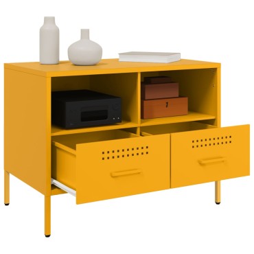 vidaXL Έπιπλο Τηλεόρασης Μουσταρδί Κίτρινο 68x39x50,5cm από Ατσάλι