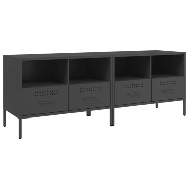 vidaXL Έπιπλα Τηλεόρασης 2 τεμ. Μαύρο 68x39x50,5cm από Χάλυβα